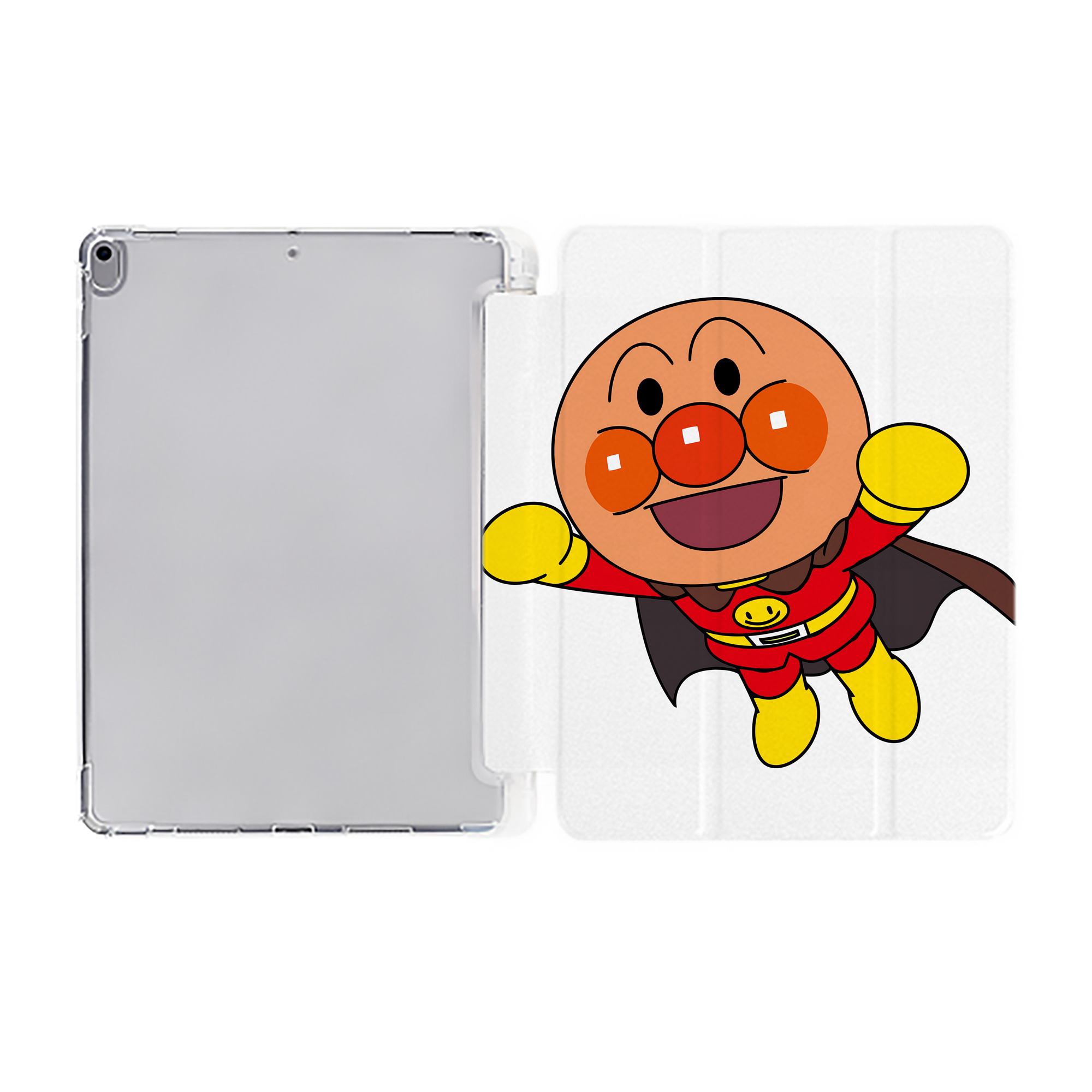 （画像用） アンパンマン Anpanman IPad ケース ペン収納付き 三つ折りスタンド PUレザー×シリコン 対応機種9.5/10.5/10.9インチ